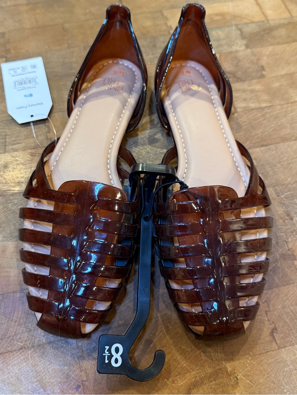 Time and Tru Brown Jelly Huarache Flat Sandals Women’s Sz 8.5 shoe Jellies